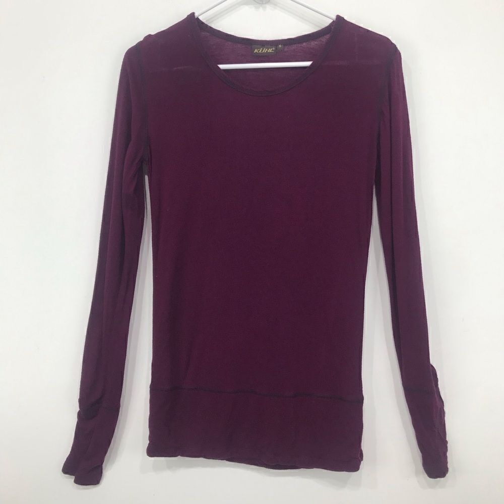 Kuhl Maroon Wool Blend Performance Base Layer Long Sleeve Pullover Shirt